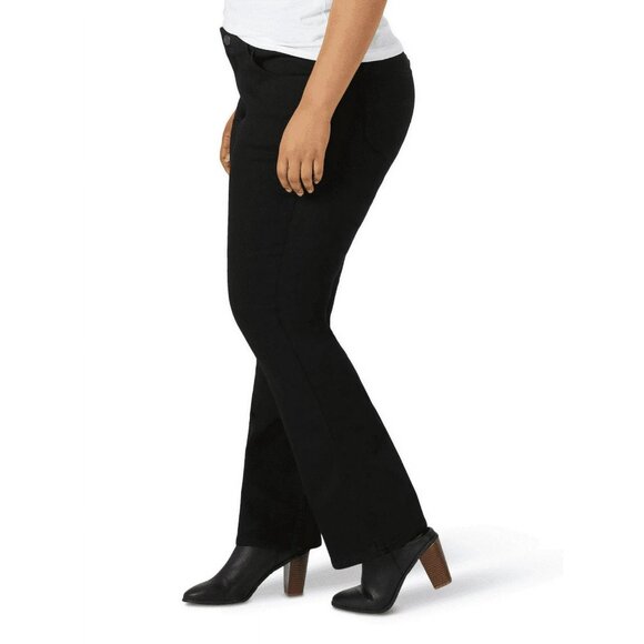 Lee Women's Plus Bootcut Jean, Size 18W, Black Wash, Mid-Rise, Stretch Denim - Picture 3 of 4
